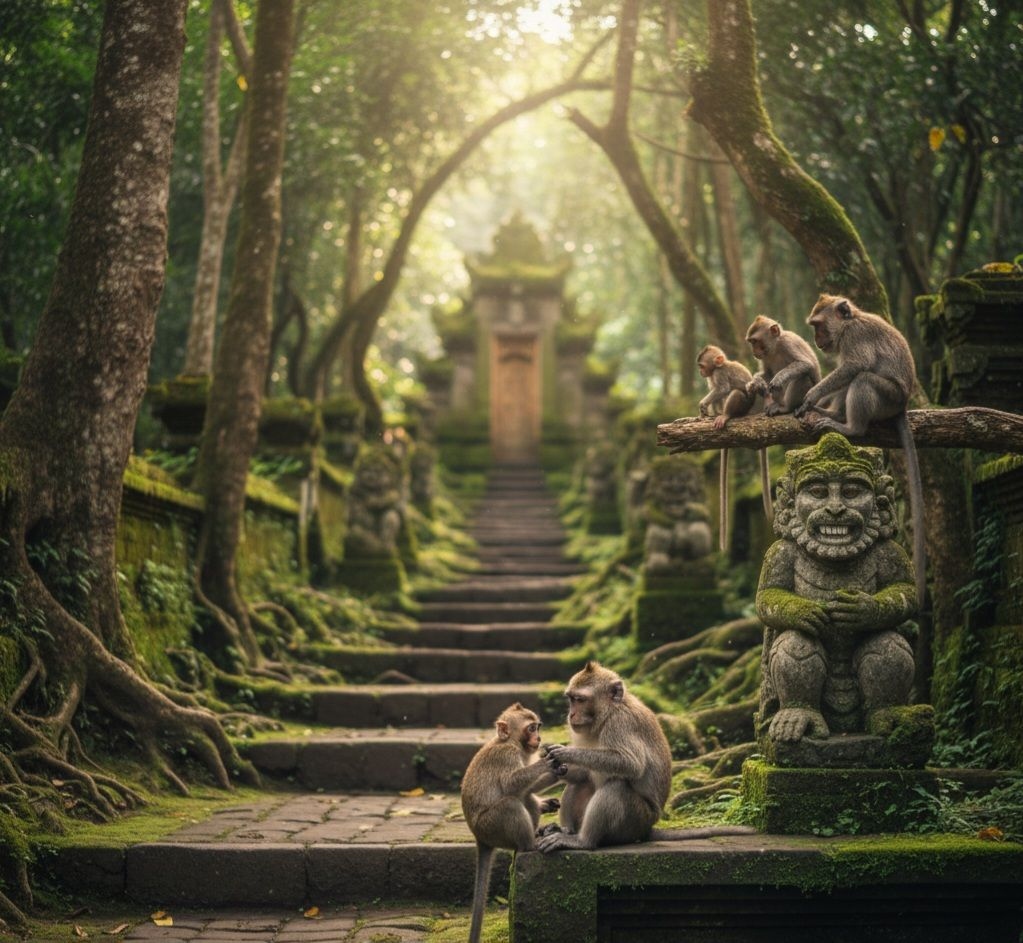 Trippy Travels - Bali - Ubud Monkey Forest Travel Experience Ubud Monkey Forest in Bali for Trippy Travels destination guide and curated itinerary