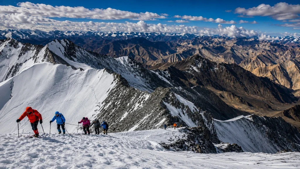 Stok Kangri Trek trail in Leh Ladakh for Trippy Travels trekking adventure itinerary